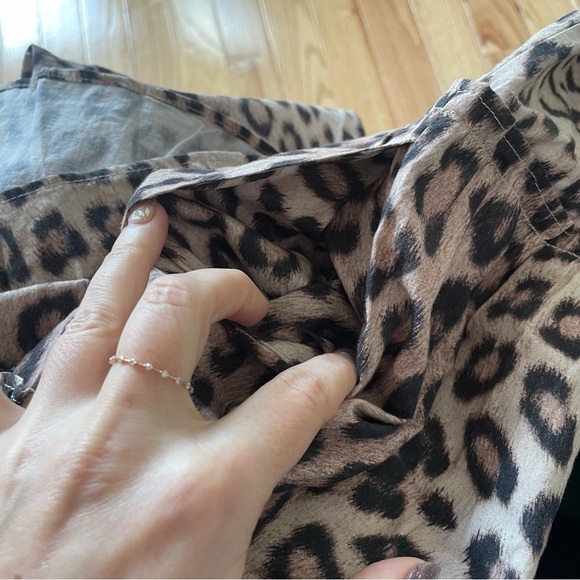 GENERATION LOVE Rumi Leopard Print Long Sleeve Ruffle Cotton Mini Dress EUC Sz S - Picture 8 of 12